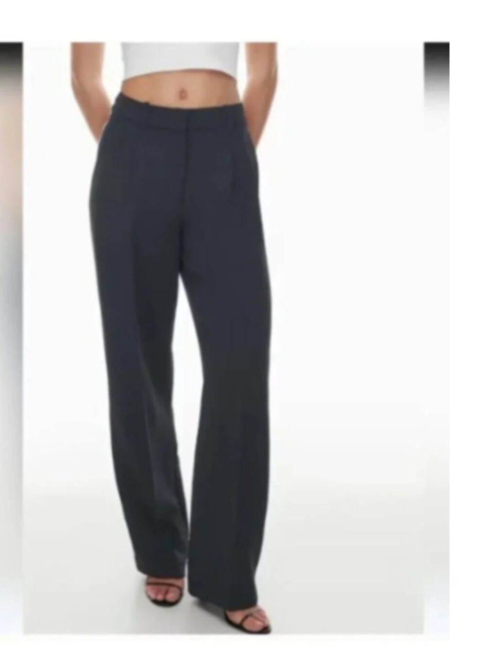 Aritzia The Effortless Pants Wide Leg in Black Sz 8